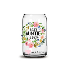 Load image into Gallery viewer, Best Auntie Ever 16oz Libbey Glass Can UV-DTF or Sublimation Wrap - Decal
