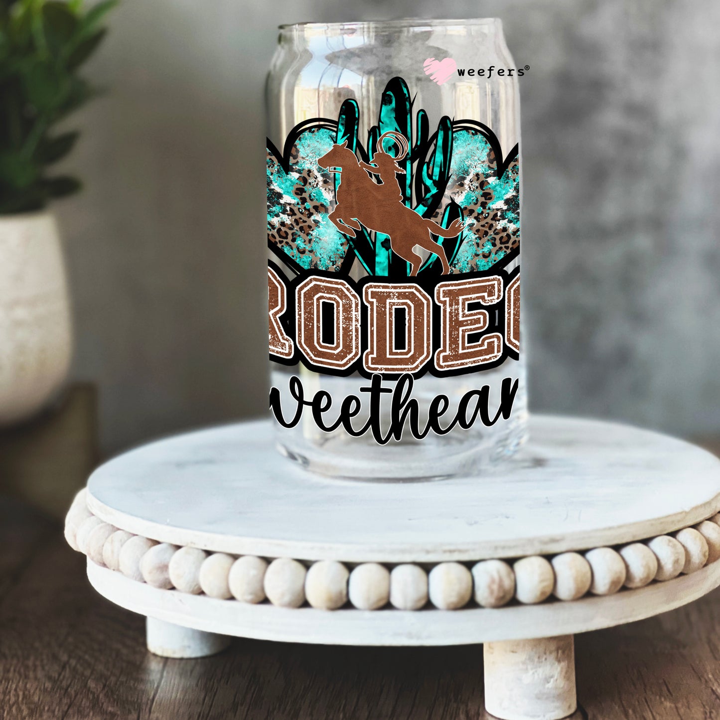 Rodeo Sweetheart 16oz Libbey Glass Can UV DTF or Sublimation Wrap - Decal - Weefers