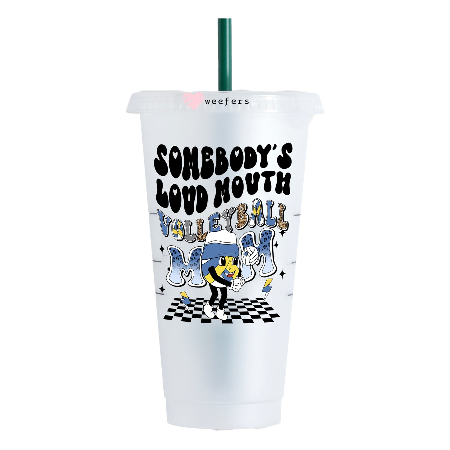 Somebody's Loud Mouth Volleyball Mom 24oz UV DTF Cold Cup Wrap - Ready to apply Decal - Weefers