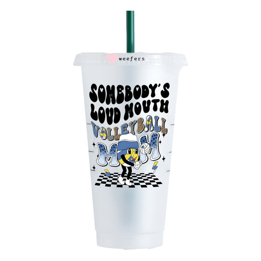 Somebody's Loud Mouth Volleyball Mom 24oz UV DTF Cold Cup Wrap - Ready to apply Decal - Weefers