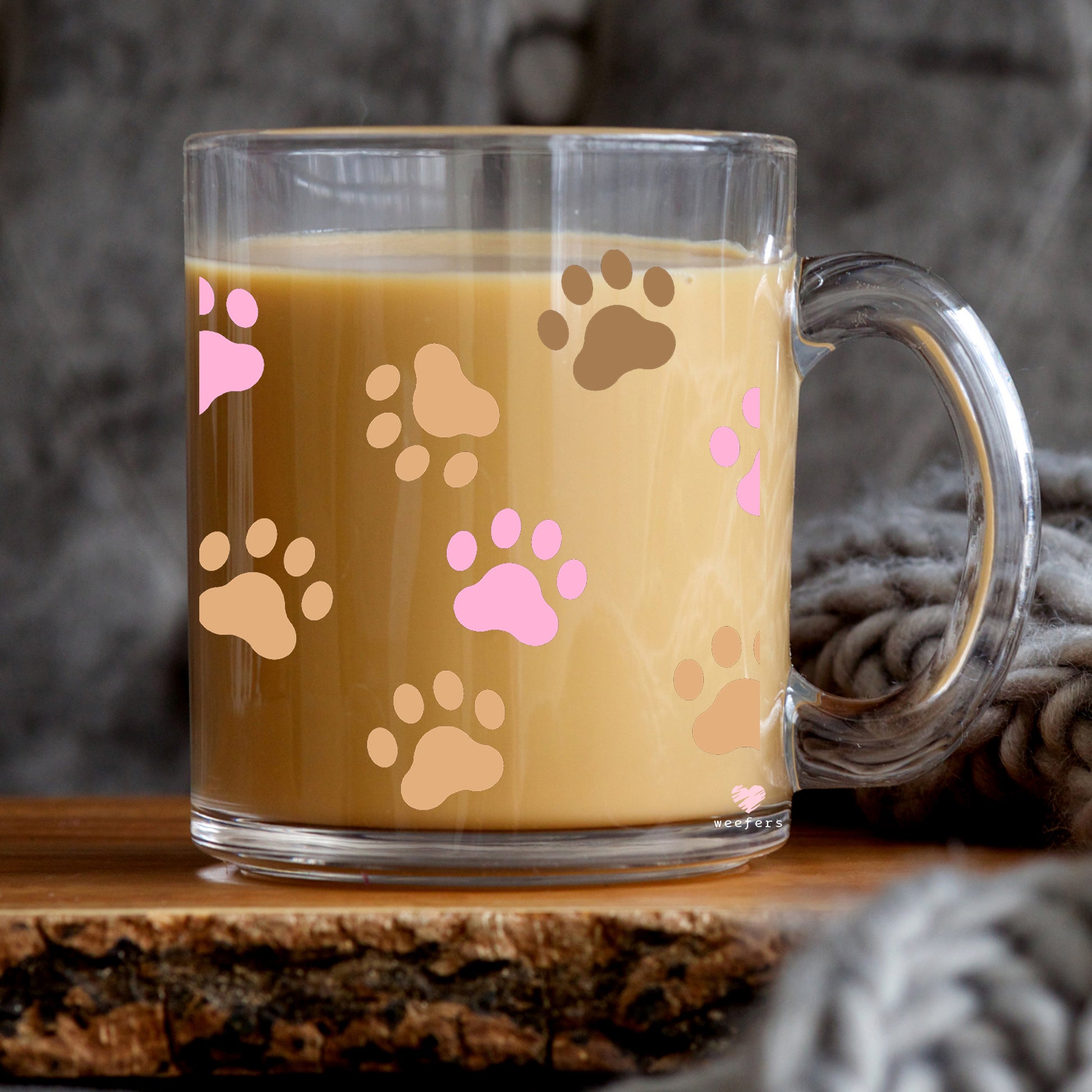 Doggy Paw Prints 11oz Coffee Mug UV DTF or Sublimation Wrap - Decal - Weefers