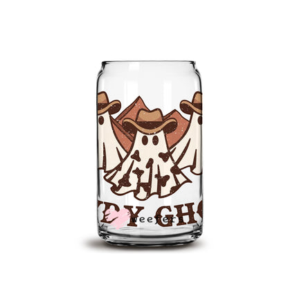 Howdy Ghouls Halloween 16oz Libbey Glass Can UV DTF or Sublimation Wrap - Decal - Weefers