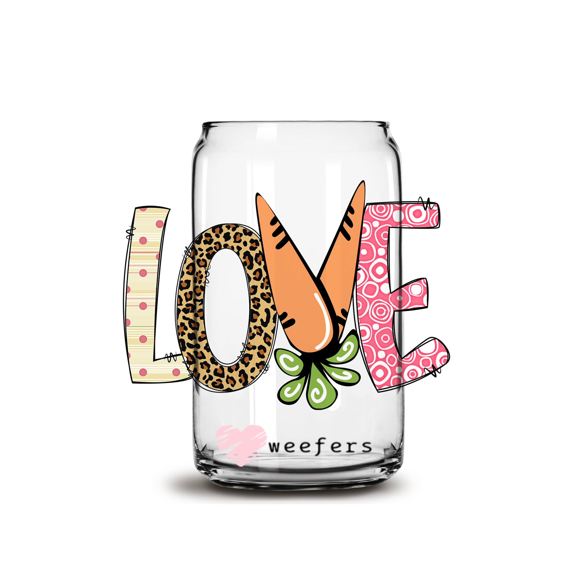 Easter Love 16oz Libbey Glass Can UV DTF or Sublimation Cup Wrap - Decal Transfer - Weefers