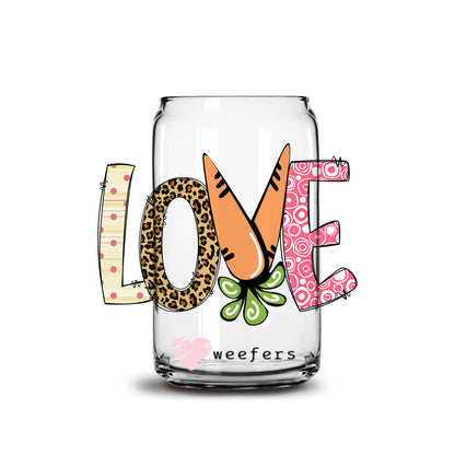 Easter Love 16oz Libbey Glass Can UV DTF or Sublimation Cup Wrap - Decal Transfer - Weefers