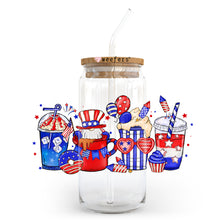 Load image into Gallery viewer, 4th of July Coffee Latte 20oz Libbey Glass Can UV-DTF or Sublimation Wrap - Decal
