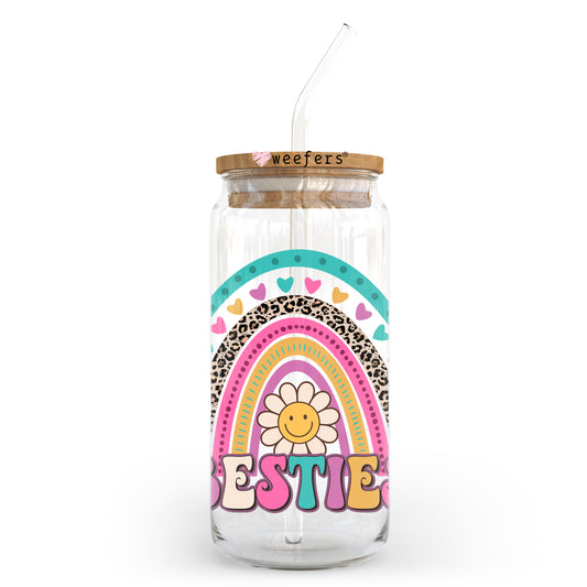 Besties Rainbow 20oz Libbey Glass Can UV DTF or Sublimation Wrap - Decal Weefers