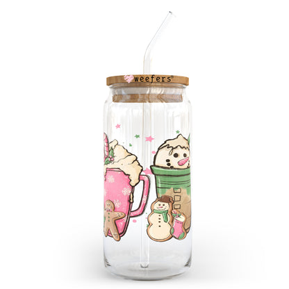 Christmas Coffee Latte 20oz Libbey Glass Can, 34oz Hip Sip, 40oz Tumbler UV DTF or Sublimation Decal Transfer - Weefers