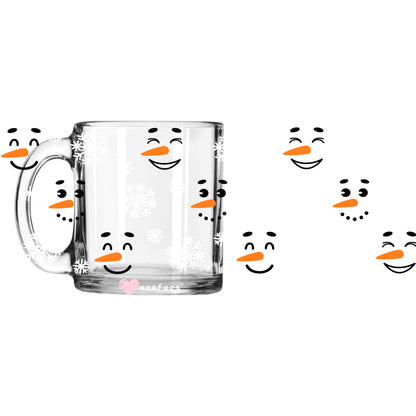 Christmas Snowman Faces 11oz Coffee Mug UV DTF or Sublimation Wrap - Decal - Weefers