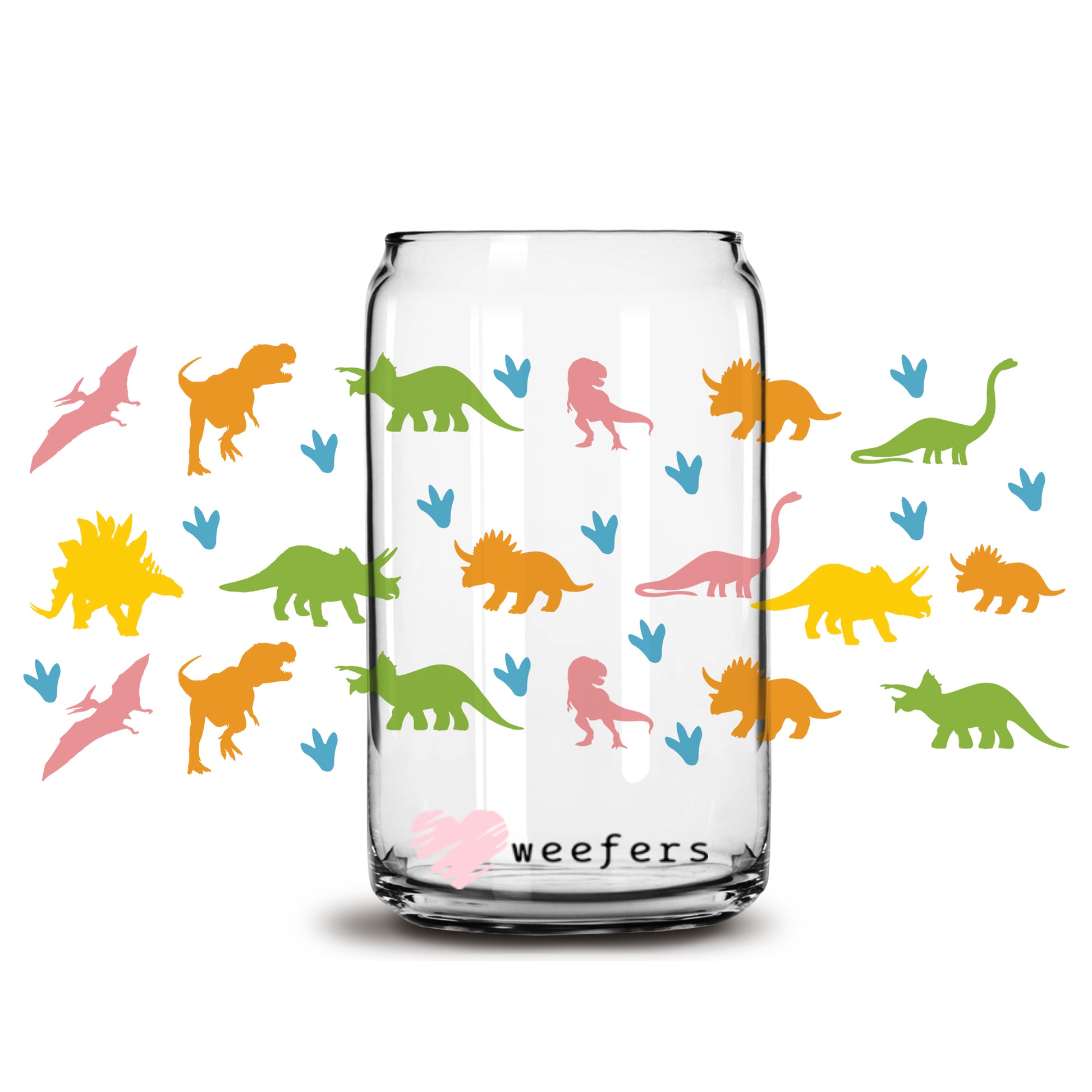 Dinosaurs Libbey Glass Can Wrap UV DTF Sublimation Transfers - Weefers