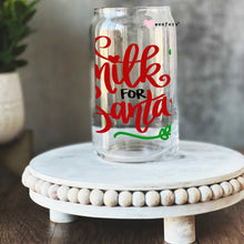 Load image into Gallery viewer, a glass jar with the words milk for santa on it
