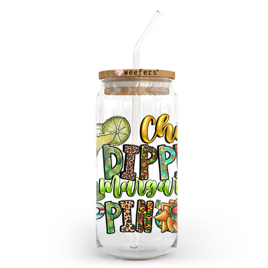 Chip Dippin Margarita Sippin 20oz Libbey Glass Can UV DTF or Sublimation Wrap - Decal Transfer Weefers