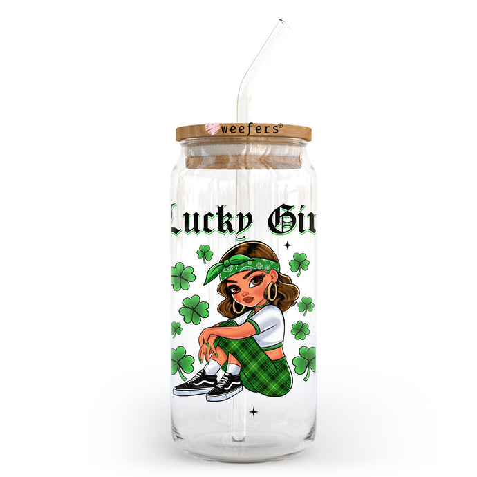 a st patrick's day glass with a straw in it