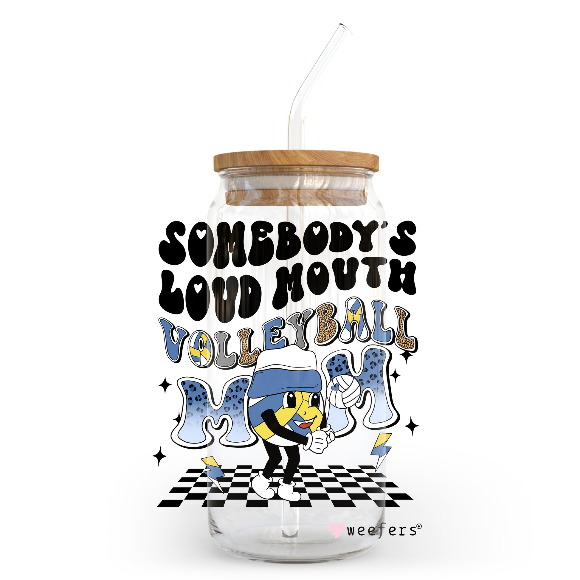 Somebody's Loud Mouth Volleyball Mom 20oz Libbey Glass Can, 34oz Hip Sip, 40oz Tumbler UV DTF or Sublimation Decal Transfer - Weefers