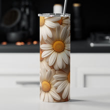 Load image into Gallery viewer, 20oz Skinny Tumbler Wrap - 3D Cream Daisies
