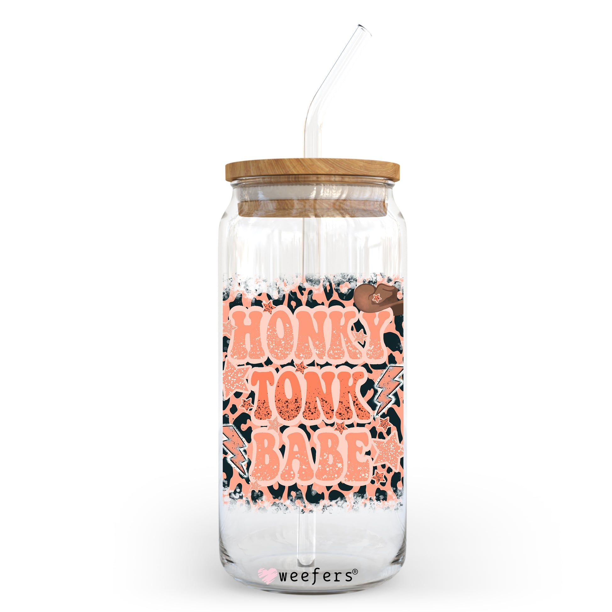 Honky Tonk Babe 20oz Libbey Glass Can, 34oz Hip Sip, 40oz Tumbler UV DTF or Sublimation Decal Transfer - Weefers