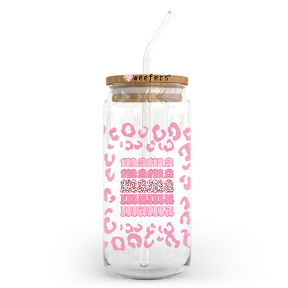 Pink Mama Cheetah 20oz Libbey Glass Can UV DTF or Sublimation Wrap - Decal - Weefers