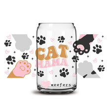 Load image into Gallery viewer, a glass jar with the words cat mama on it
