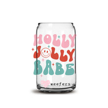 Load image into Gallery viewer, Christmas Holly Jolly Babe 16oz Libbey Glass Can UV-DTF or Sublimation Wrap - Decal
