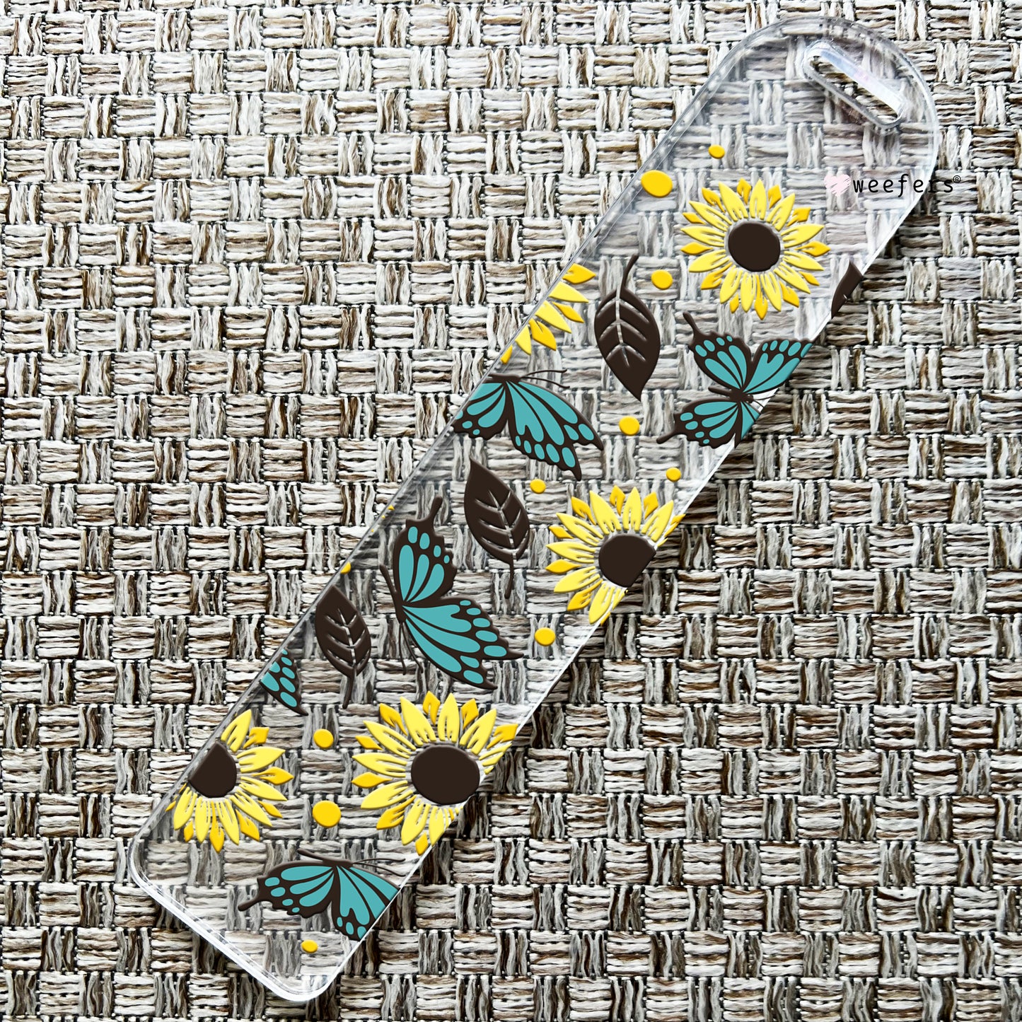 Butterflies and Sunflowers Bookmark UV DTF Decal - Weefers