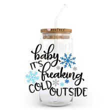 Load image into Gallery viewer, Christmas Baby It&#39;s Freaking Cold Outside 20oz Libbey Glass Can, 34oz Hip Sip, 40oz Tumbler UVDTF or Sublimation Decal Transfer

