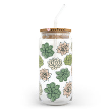 Load image into Gallery viewer, Succulent 20oz Libbey Glass Can, 34oz Hip Sip, 40oz Tumbler UVDTF or Sublimation Decal Transfer
