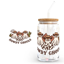 Load image into Gallery viewer, 16oz Libbey Glass Cup - Halloween Howdy Ghouls Cup
