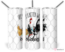 Load image into Gallery viewer, Chicken Tumbler Gift, Crazy Chicken Lady, Farm Animal Travel Mug, Gift for Chicken Lover, Chicken Coffee Mug, 20oz Tumbler with Lid
