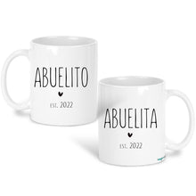 Load image into Gallery viewer, Abuelita Abuelito Glass mug, Abuelita Milk Tea Cup, Pregnancy Reveal to Abuelita, Gift for Abuela, Spanish Mug for Abuelita, Mothers Day
