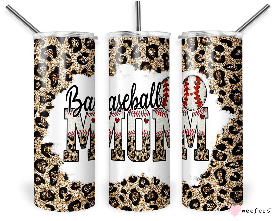 Leopard Baseball Mom 20oz Skinny Travel Tumbler