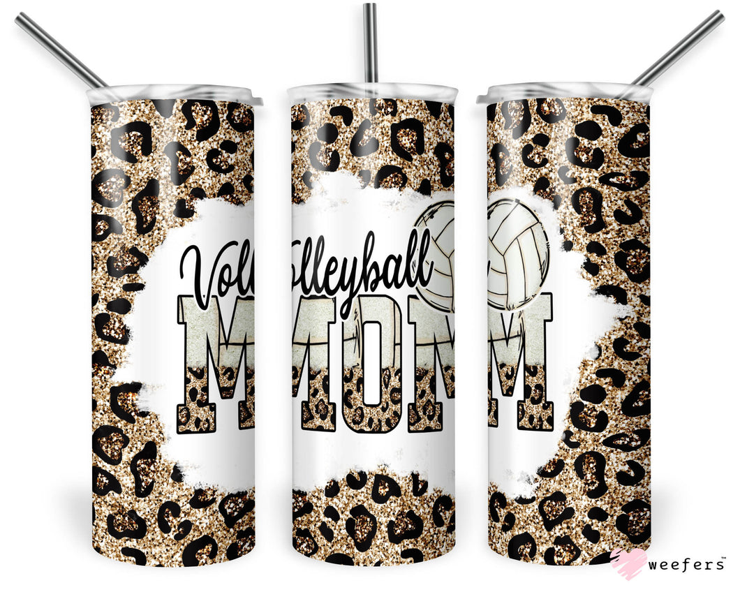 Volleyball Mom Tumbler for Mothers Day - Leopard Birthday Gift For Mom -Volleyball Mom Travel Mug - 20oz Skinny Tumbler