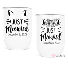 Load image into Gallery viewer, Just Married Couple Mug, Cat Mug Set, Just Meowied Coffee Cup Gift, Getting Meowied Gift, Just Married Cat Lover Gift Set, Couples Mug
