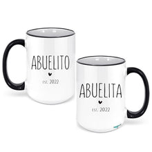 Load image into Gallery viewer, Abuelita Abuelito Glass mug, Abuelita Milk Tea Cup, Pregnancy Reveal to Abuelita, Gift for Abuela, Spanish Mug for Abuelita, Mothers Day

