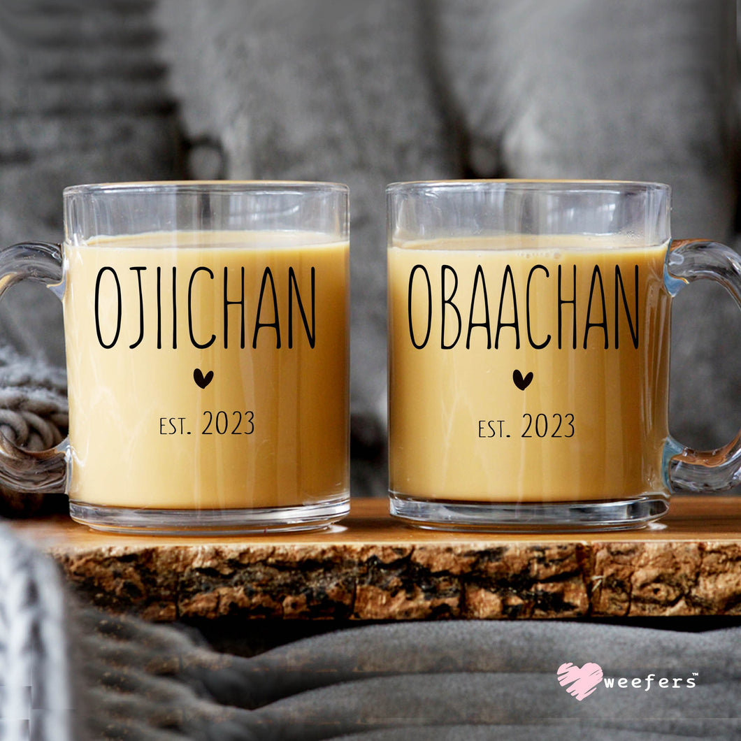 Couples Japanese Grandma Mug - Obaachan Coffee cup - Ojiichan Coffee mug set -  Obaachan tea cup - New Obaachan Grandparents Gift