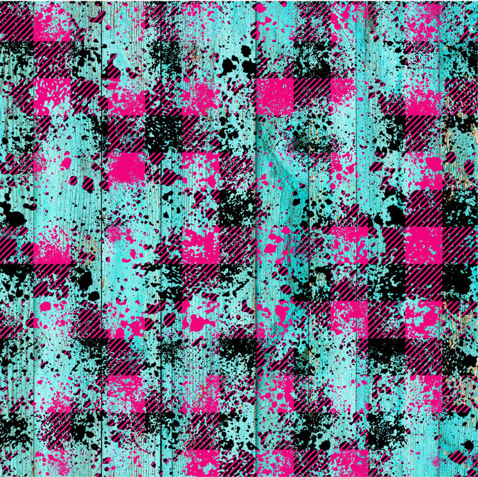 Pattern Adhesive Vinyl - Abstract Turquoise and Magenta (VS00005) Weefers