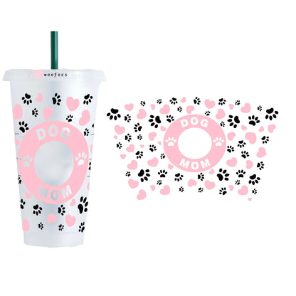 Pink Hearts Dog Mom Cold Cup Wrap - Weefers